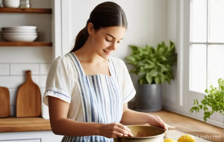 오가닉 왁싱 제품과 합성 제품 비교 - **Prompt for Natural Waxing (Homemade)**
    "A serene young woman, in her late 20s, with a warm, na...