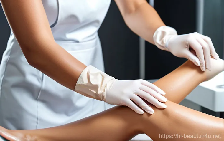 오가닉 왁싱 제품과 합성 제품 비교 - **Prompt for Natural Waxing (Homemade)**
    "A serene young woman, in her late 20s, with a warm, na...