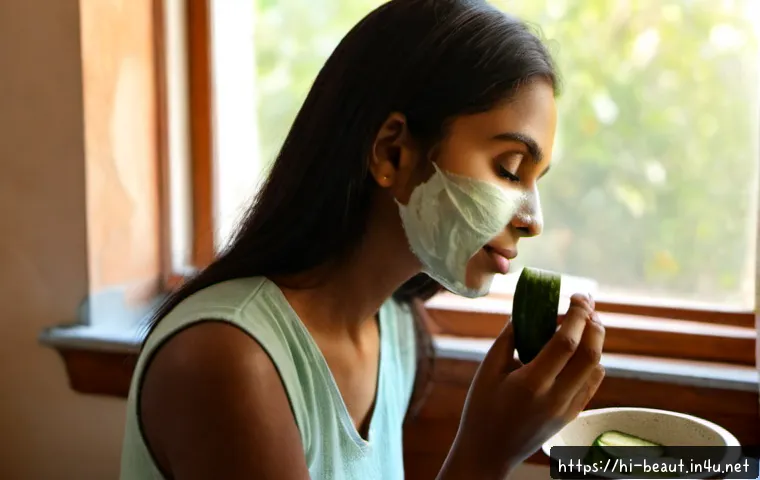 피부 타입별 팩 사용법 - Photorealistic skincare tutorial scene for dry, sensitive skin: a young Indian woman in a modest pas...